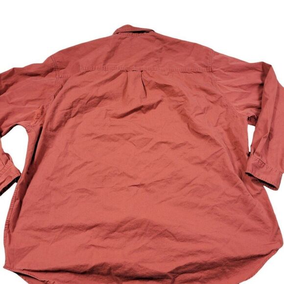 Eddie Bauer Shirt Mens XL Orange Rufton Twill Button Up Outdoors Retro Stains* - Picture 6 of 8